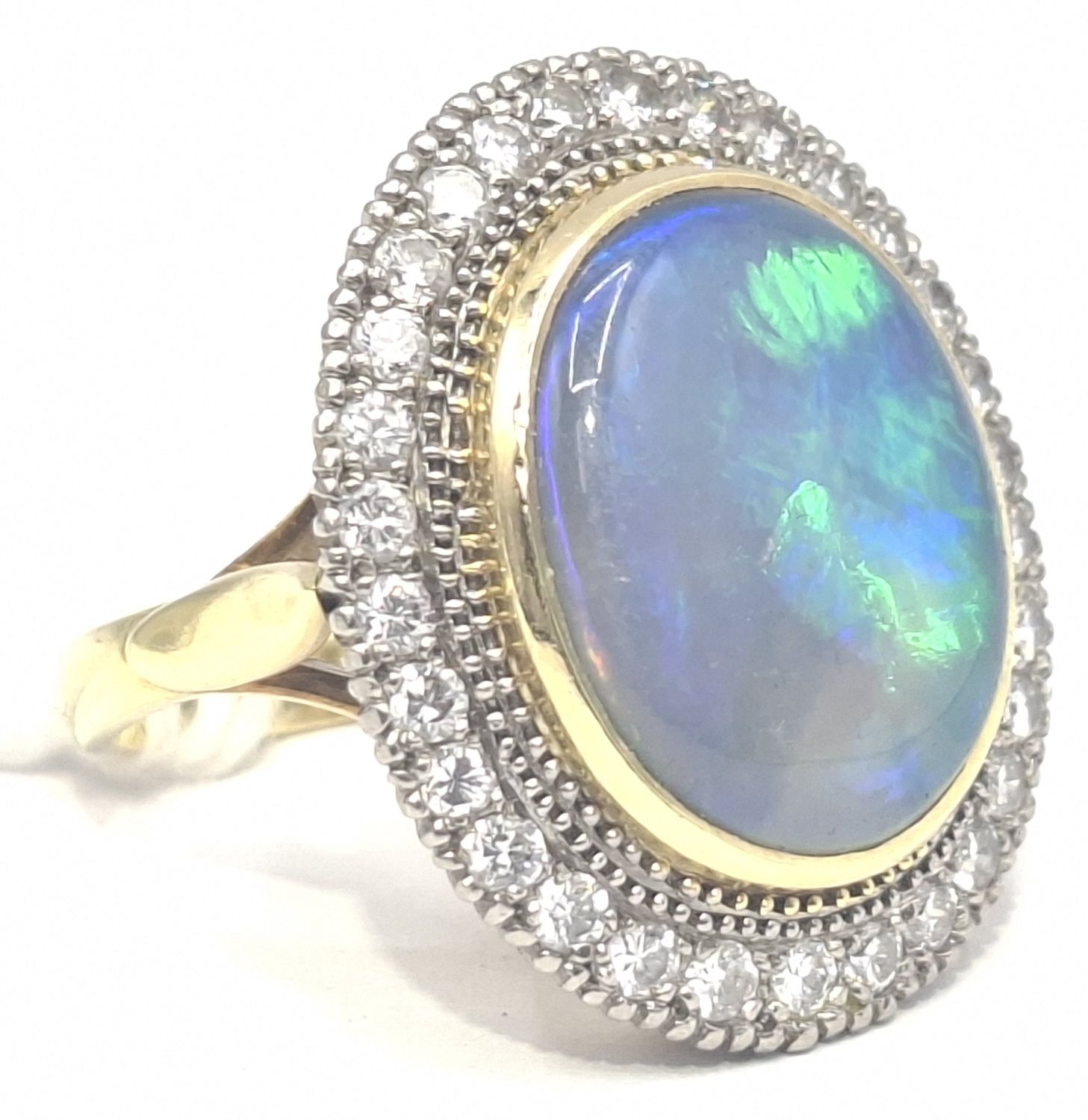 Stunning Opal And Diamond Dress Ring