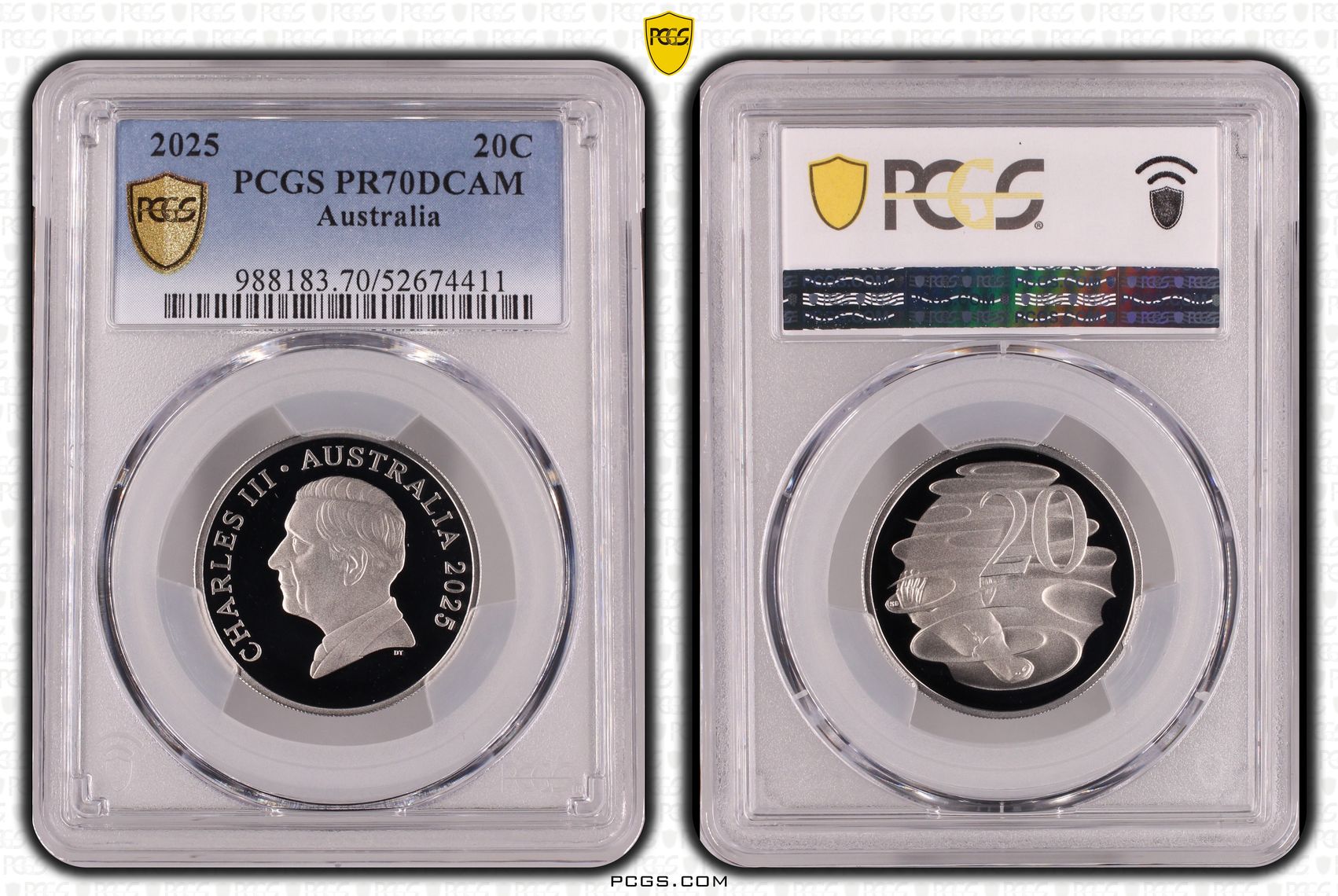 Twenty Cent, 2025, PCGS PR70DCAM