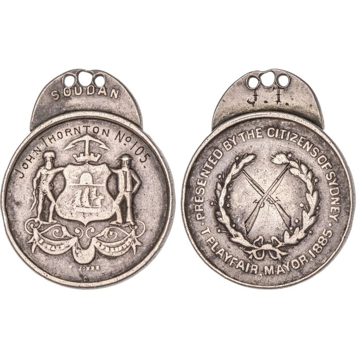 Lord Mayor of Sydney's Silver Soudan Medal, NSW, 1885, gFine