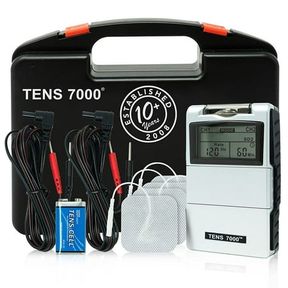 8.8" X 2" X 7.8" ROSCOE MEDICAL TENS 7000 DIGITAL UNIT, MUSCLE STIMULATOR, BLACK, 10 PIECE