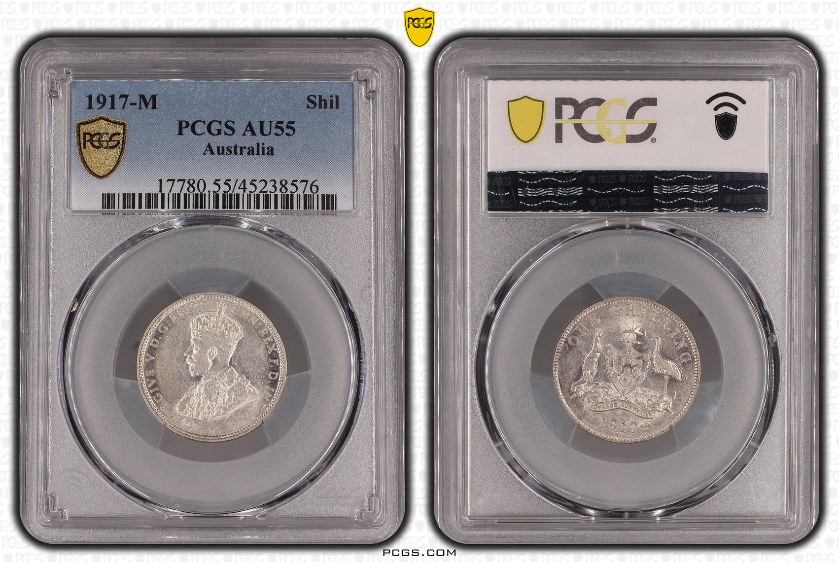 1917-M Australia Shilling PCGS - AU55 -576