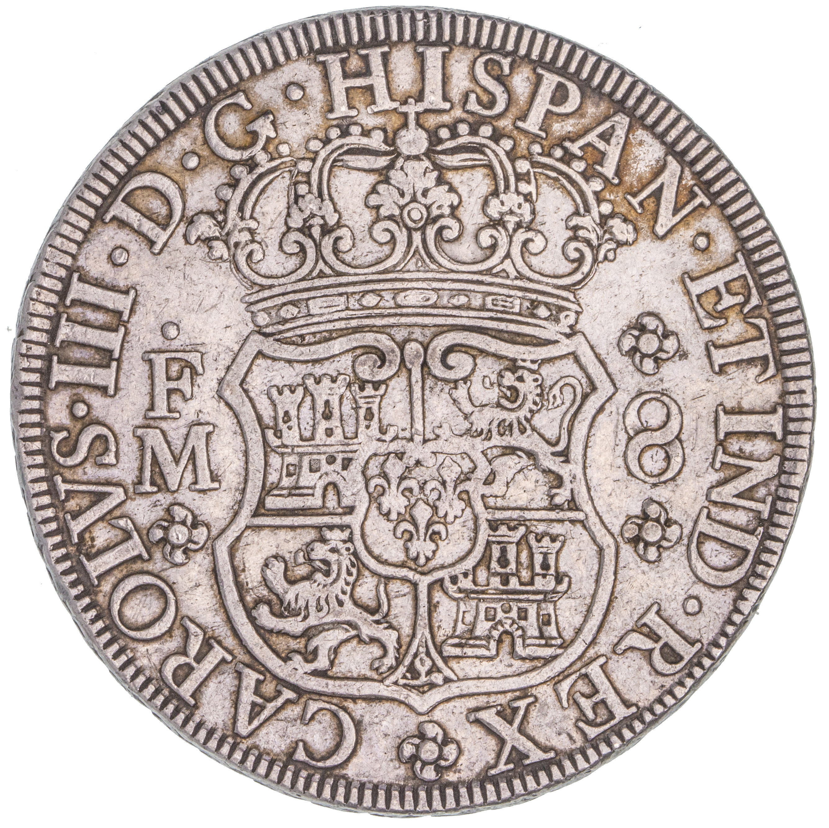 Mexico, Charles III, Eight Reales, 1770-FM, gVF