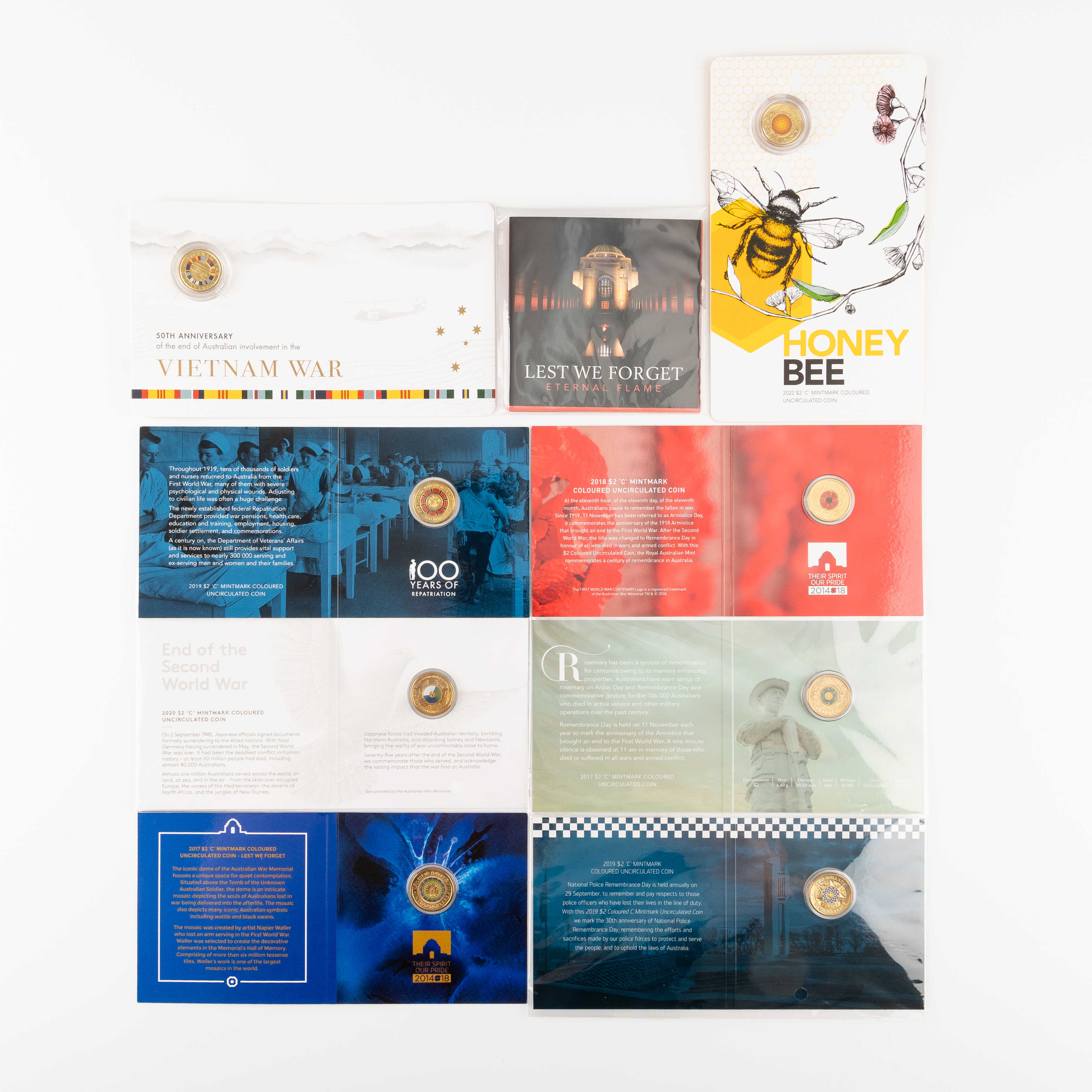 136 · RAM - 'C' Mintmark Group, Two Dollars, 2017 - 2023,  UNC