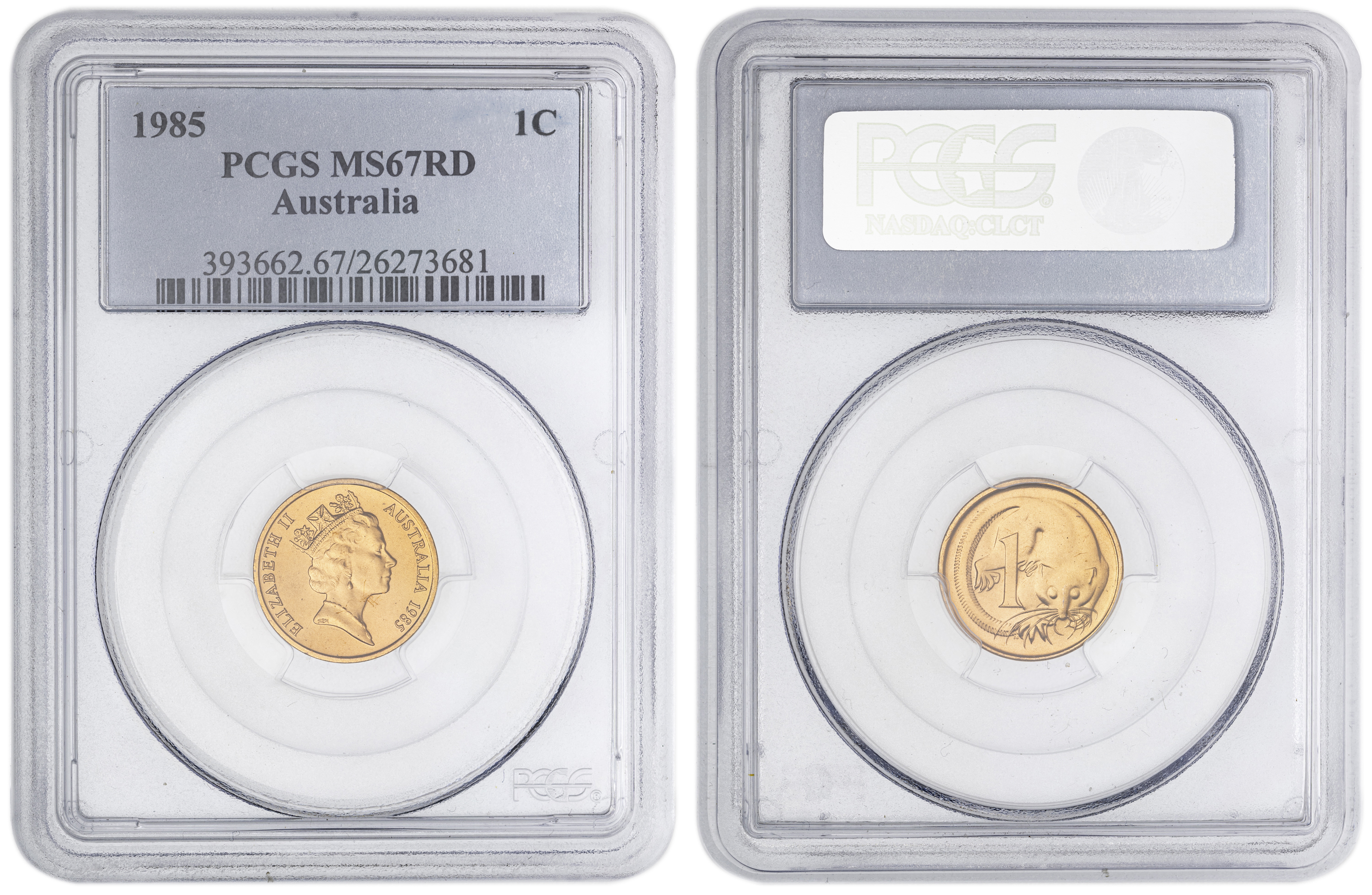 One Cent, 1985, PCGS MS67RD