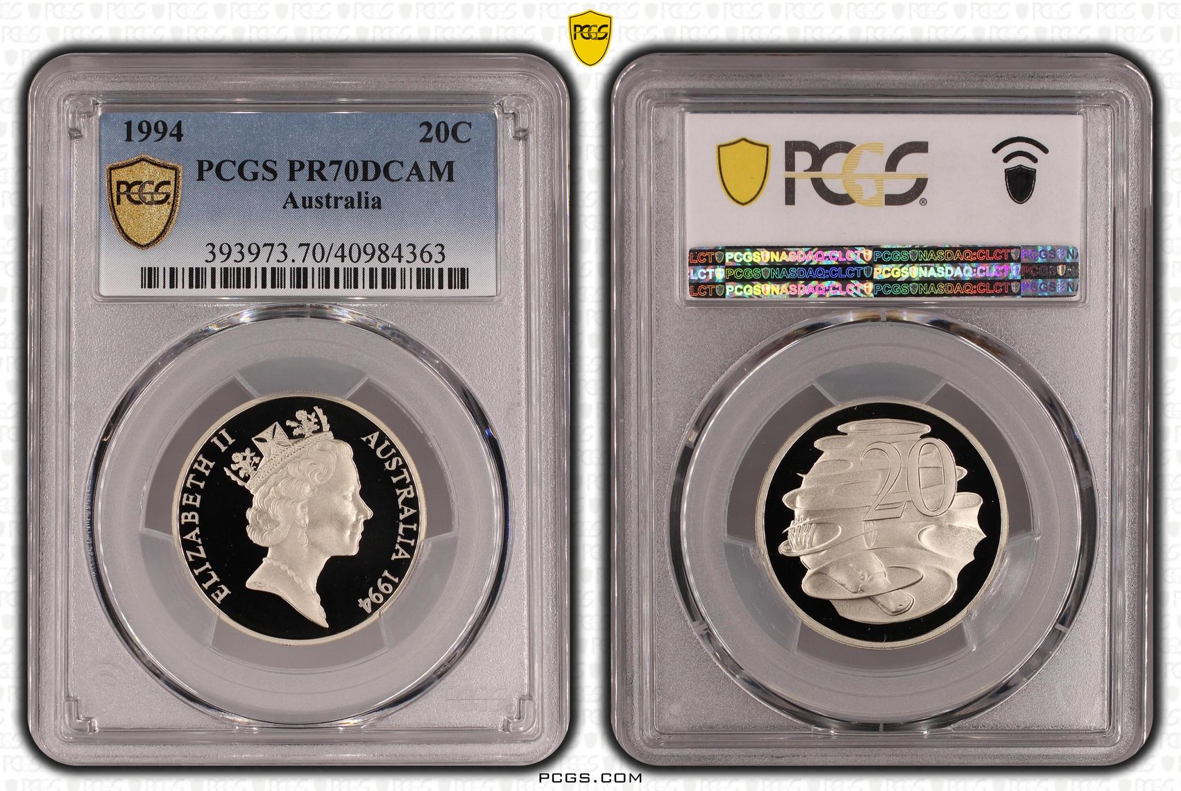 192 · 1994 Australia Twenty Cent, 20c PCGS - PR70DCAM POP 21/0 -363