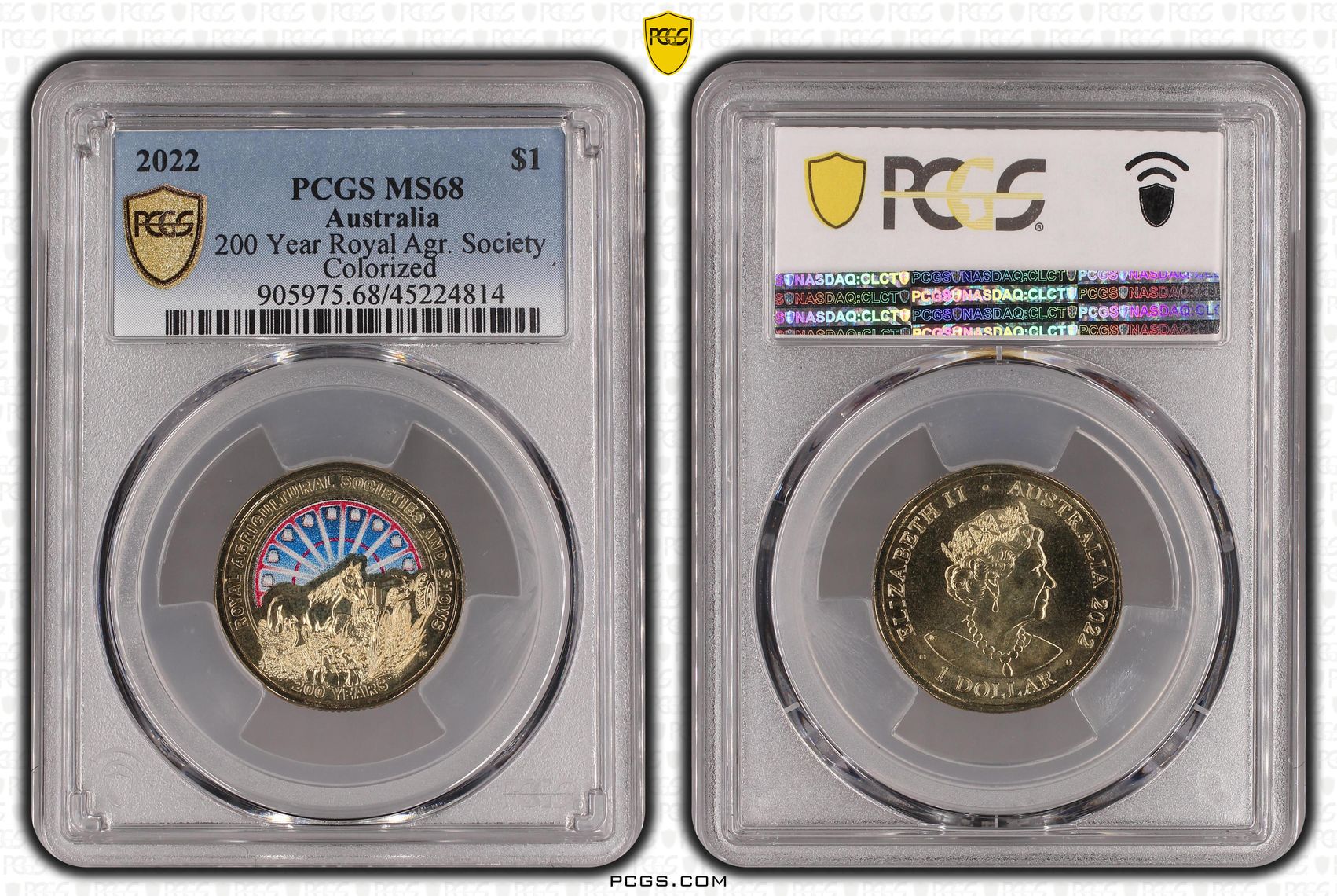2022 Australia One Dollar, $1 200 Year Royal Agr. Society PCGS - MS68 -814