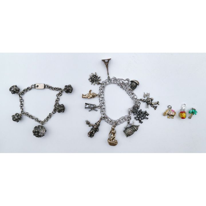 Box Sterling Charm Bracelet etc. - 98 Grams TW