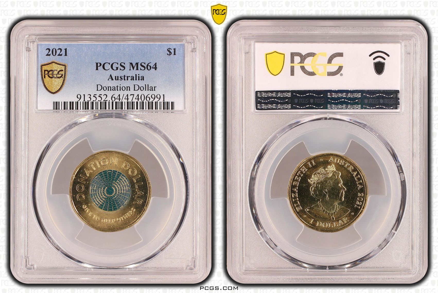 Donation Dollar, One Dollar, 2021, PCGS MS 64
