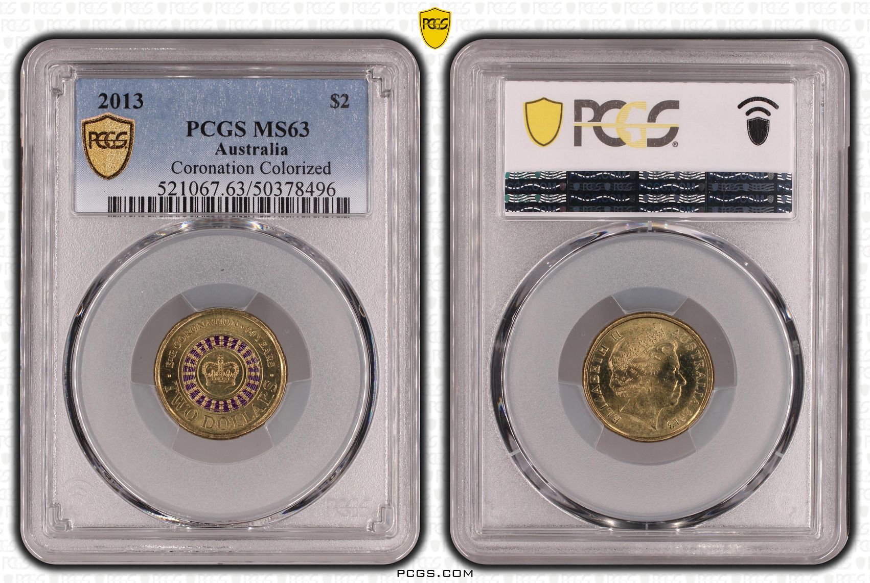Coronation Colorized , Two Dollar, 2013, PCGS MS63
