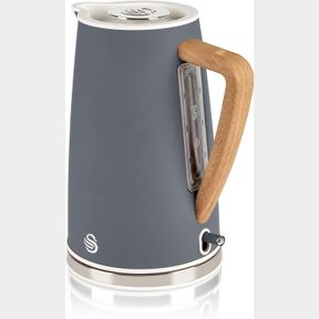 SWAN NORDIC BY SALTON CORDLESS ELECTRIC KETTLE, 1.7L | RAPID BOIL | RUBBERISED WOOD EFFECT HANDLE | MATTE SOFT TOUCH FINISH | LED