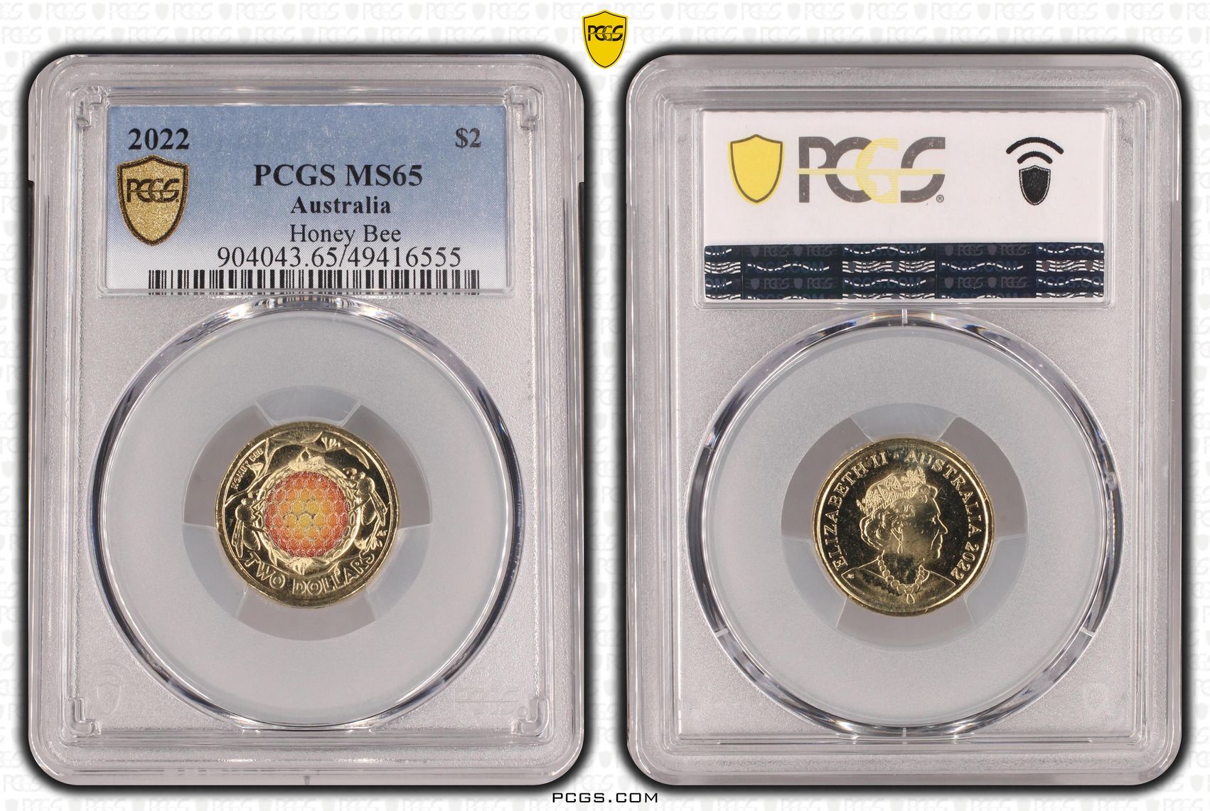 Honey Bee Colorized , Two Dollar, 2022, PCGS MS65