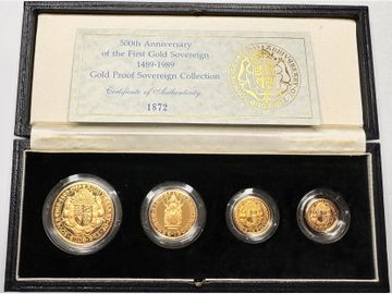 1989 TUDOR ROSE PROOF GOLD 4-COIN SET