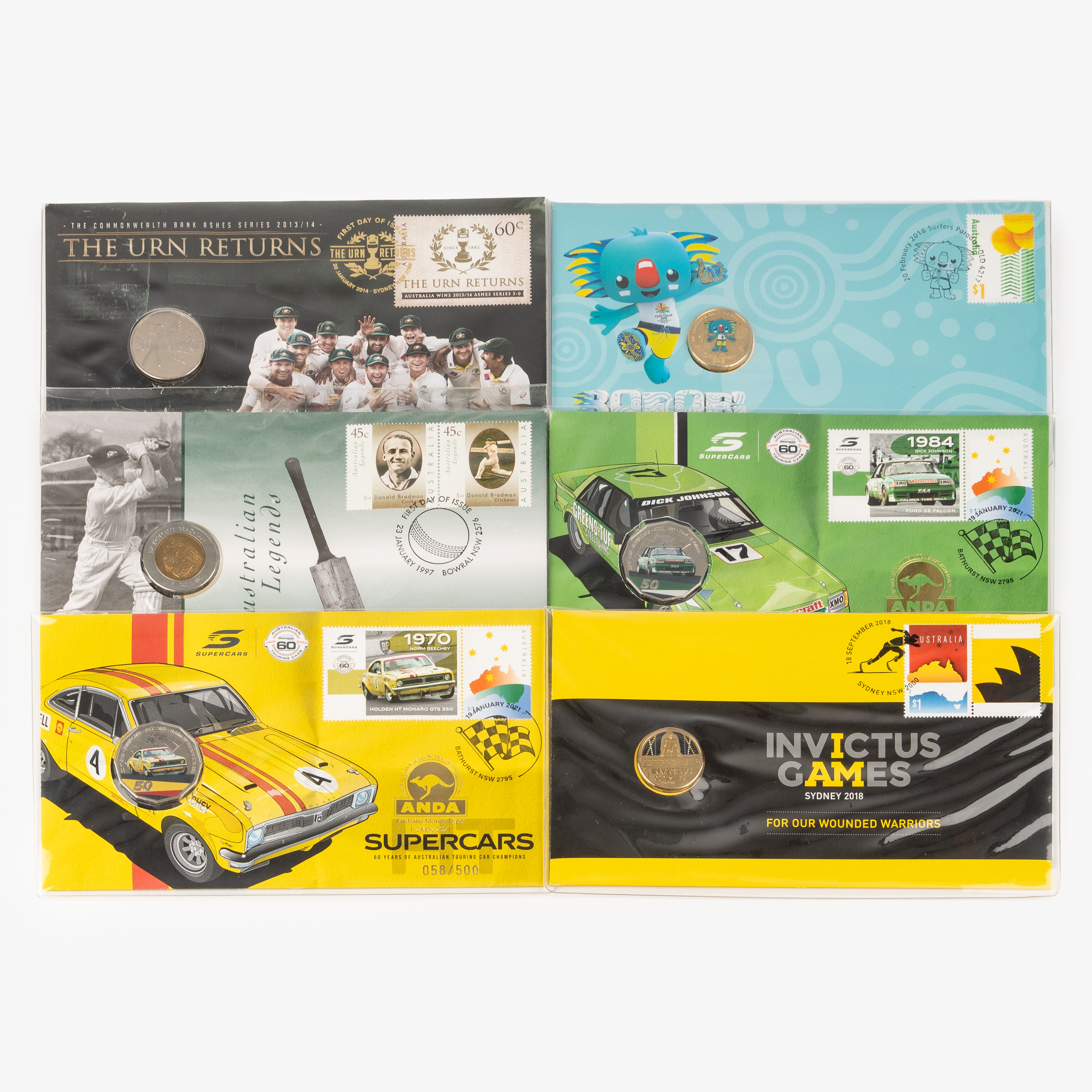 123 · Elizabeth II, Various Sporting, Twenty Cents - Five Dollars, 1997 - 2021,  UNC