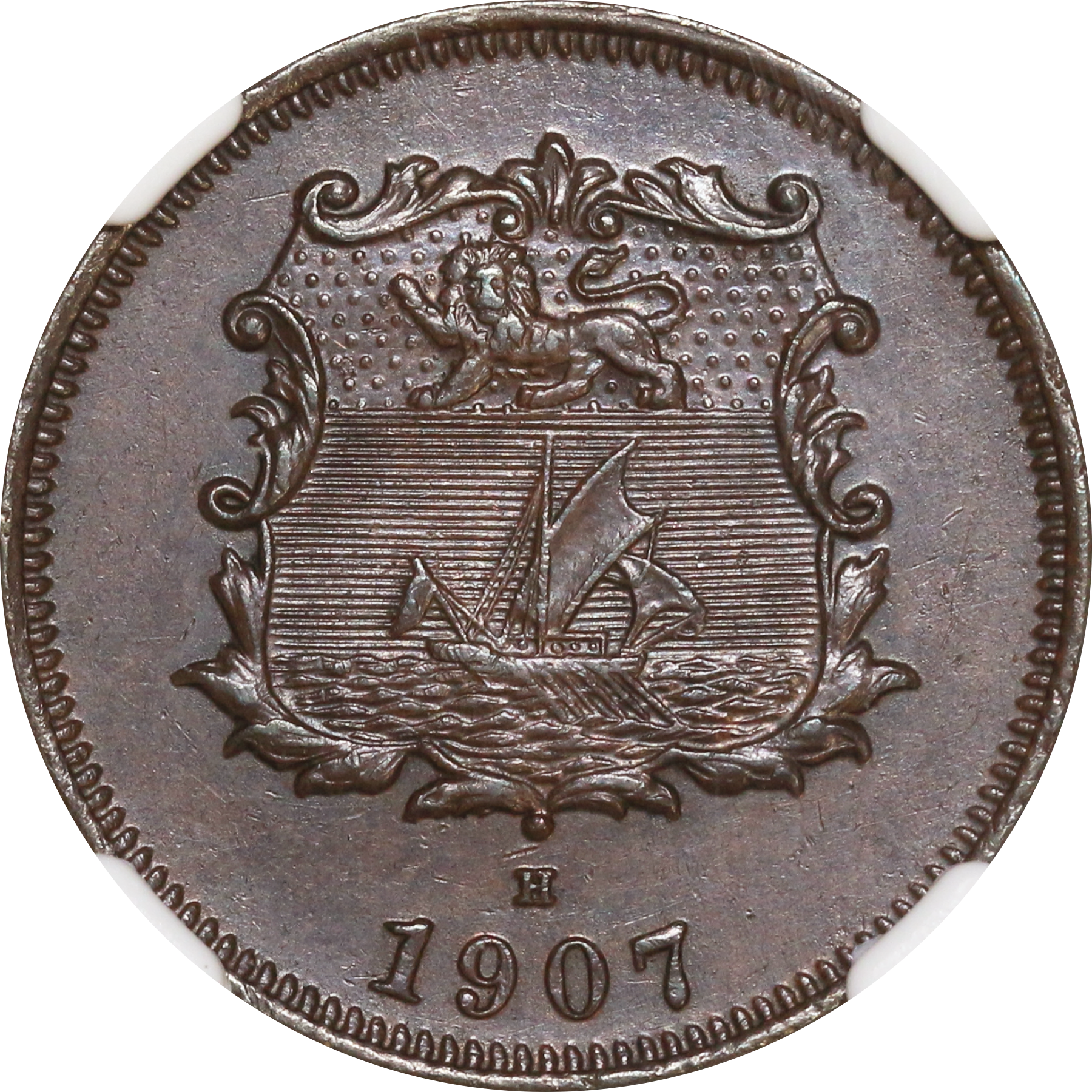 British North Borneo 1907H 1/2 Cents Key Year NGC MS61BN