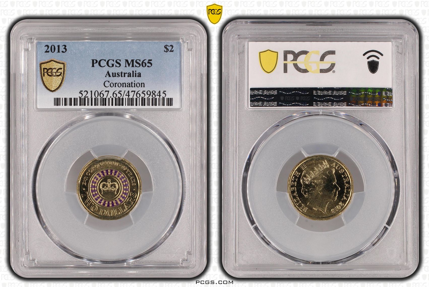 Coronation Colorized , Two Dollar, 2013, PCGS MS65