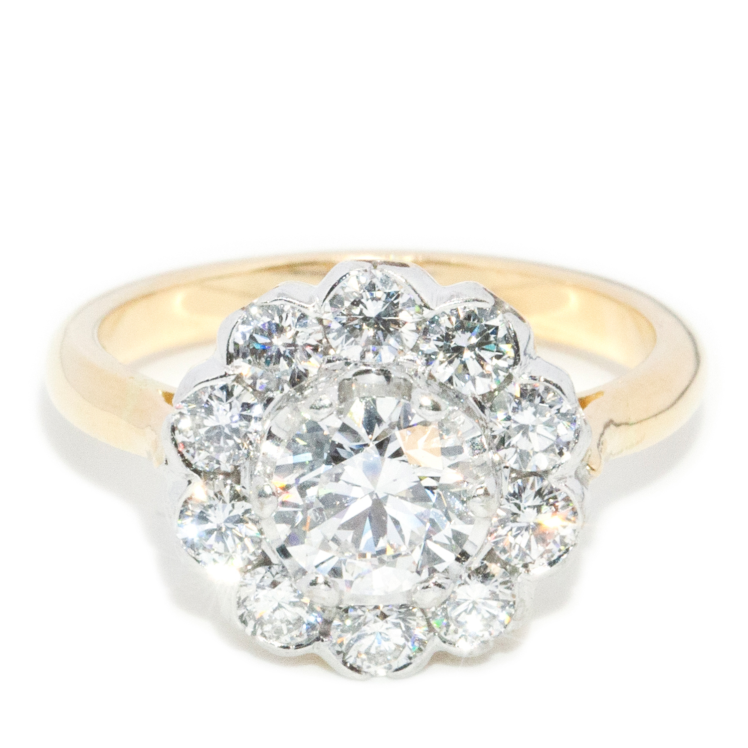 1.96ct Diamond Cluster Ring