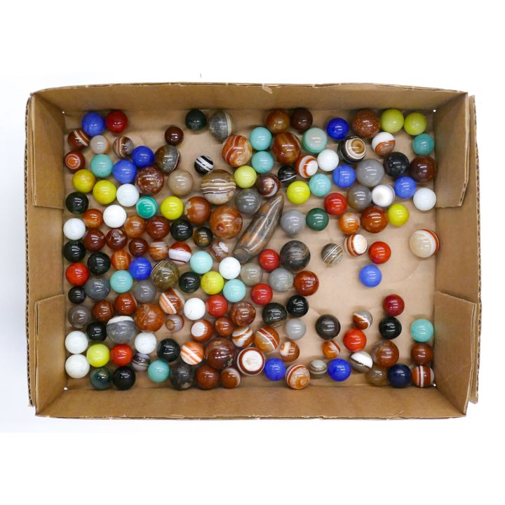 Box Antique Agate Marbles Etc.
