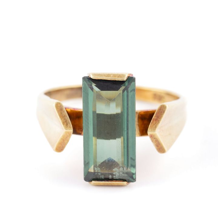 Green Stone 14k Gold Ring