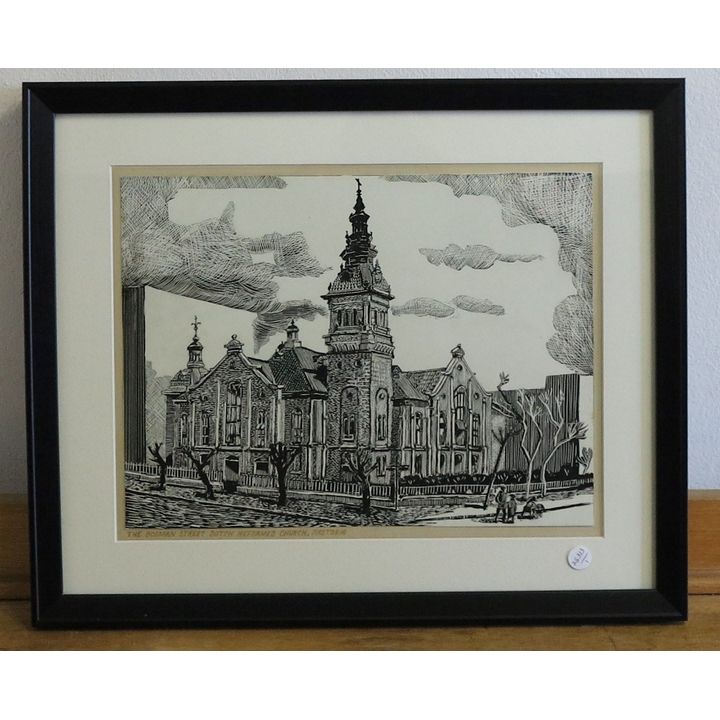 ALEXANDER PODLUSHAC - PHOTOLITHOGRAPH - THE BOSMAN STREET DUTCH REFORMED CHURCH, PRETORIA