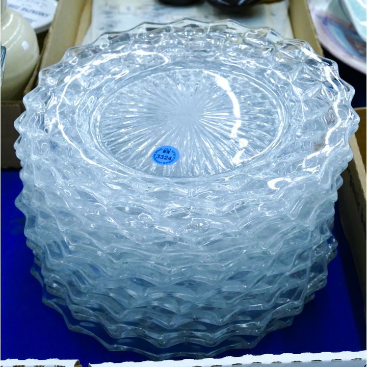 Set 12 Fostoria American Glass Plates 9.5''