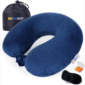 UNIVERSAL DIMENSIONS SAIREIDER TRAVEL PILLOW 100% MEMORY FOAM AIRPLANES NECK PILLOWS -PREVENT THE HEADS FROM FALLING FORWARD TRAVE