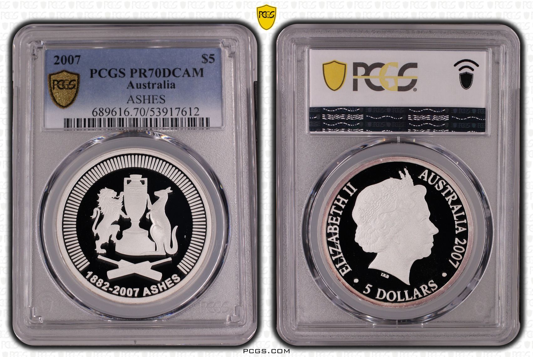ASHES, 2/0, Five Dollar, 2007, PR70DCAM