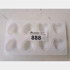 SILICONE CAKE BAKING MOULD HEART SHAPE X8 TARTS FONDANT - BAKING/FREEZING