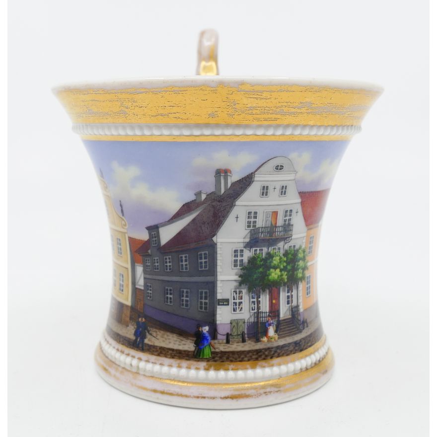 KPM City Scene Handpainted Pictorial Porcelain Cup