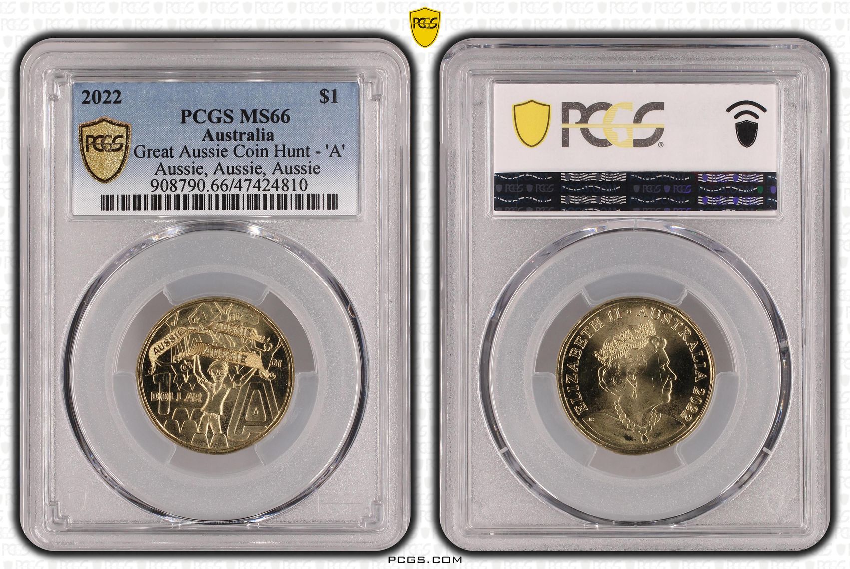 Great Aussie Coin Hunt - 'A', One Dollar, 2022, PCGS MS 66