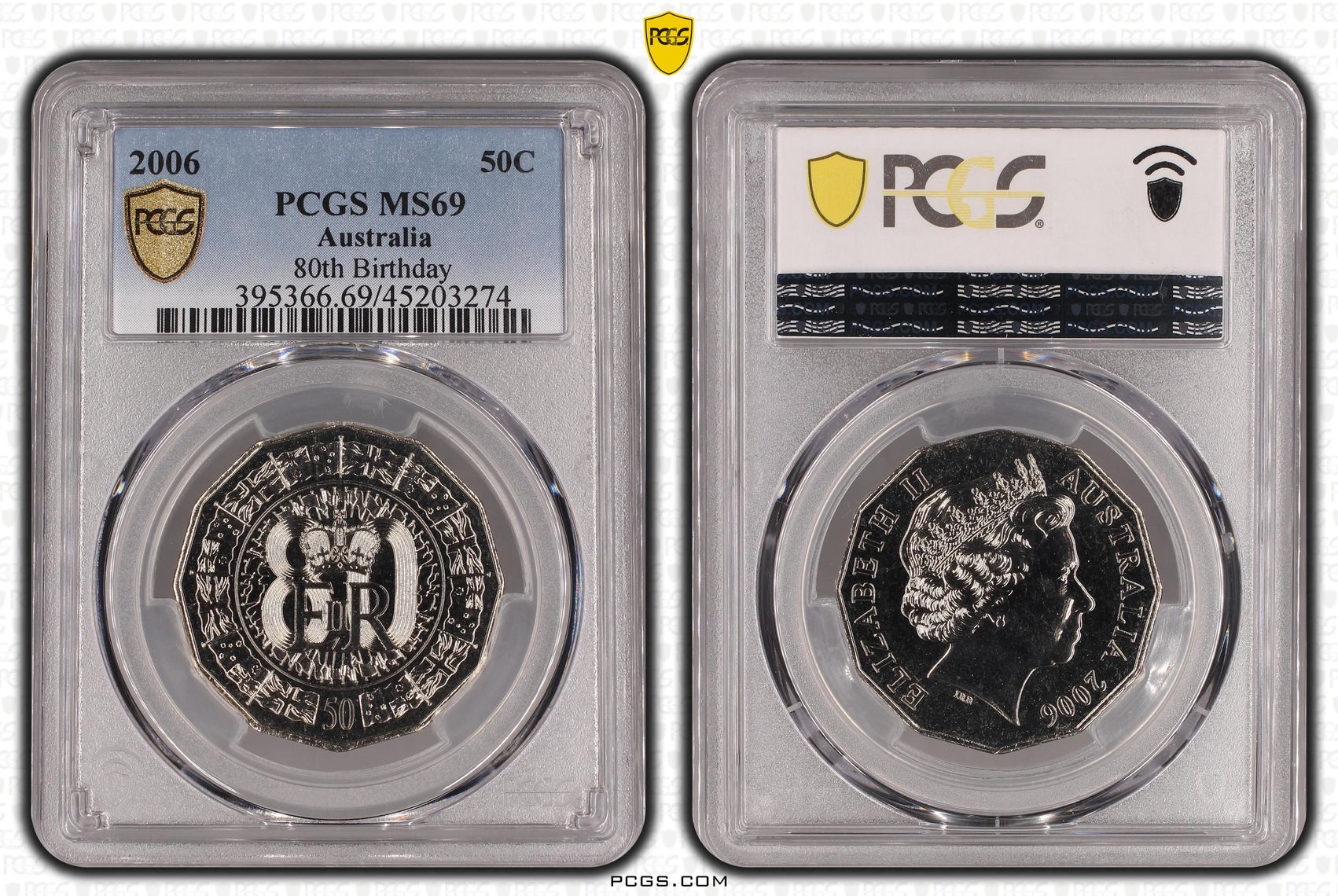 2006 Australia Fifty Cent, 50c 80th Birthday PCGS - MS69 POP 11/0 -274
