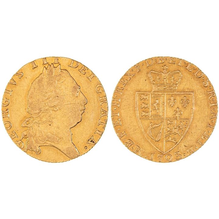 Great Britain, George III, Guinea, 1793,  VF