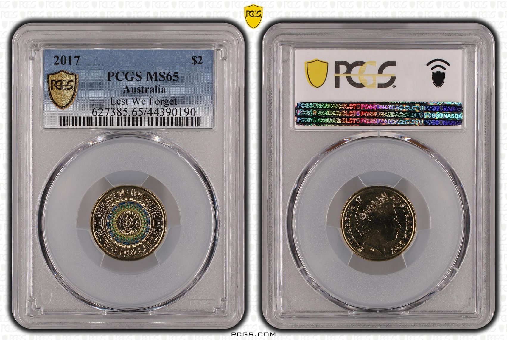 Lest We Forget, Two Dollar, 2017, PCGS MS65