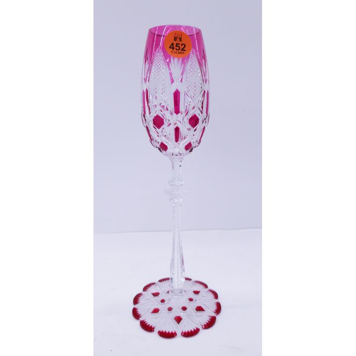 Fine Baccarat Cut To Clear Glass Stem- 9.5''