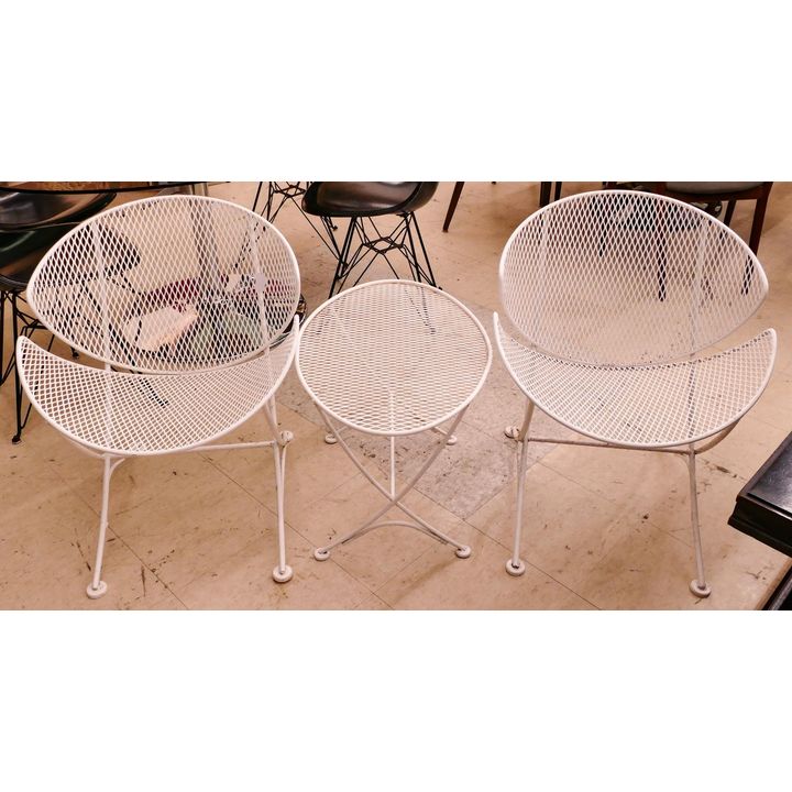 3pc Midcentury Salterini Orange Slice Metal Patio Set