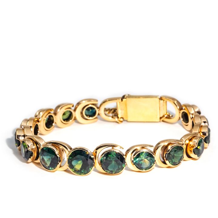 24.32 Carat Australian Teal Sapphire Bracelet