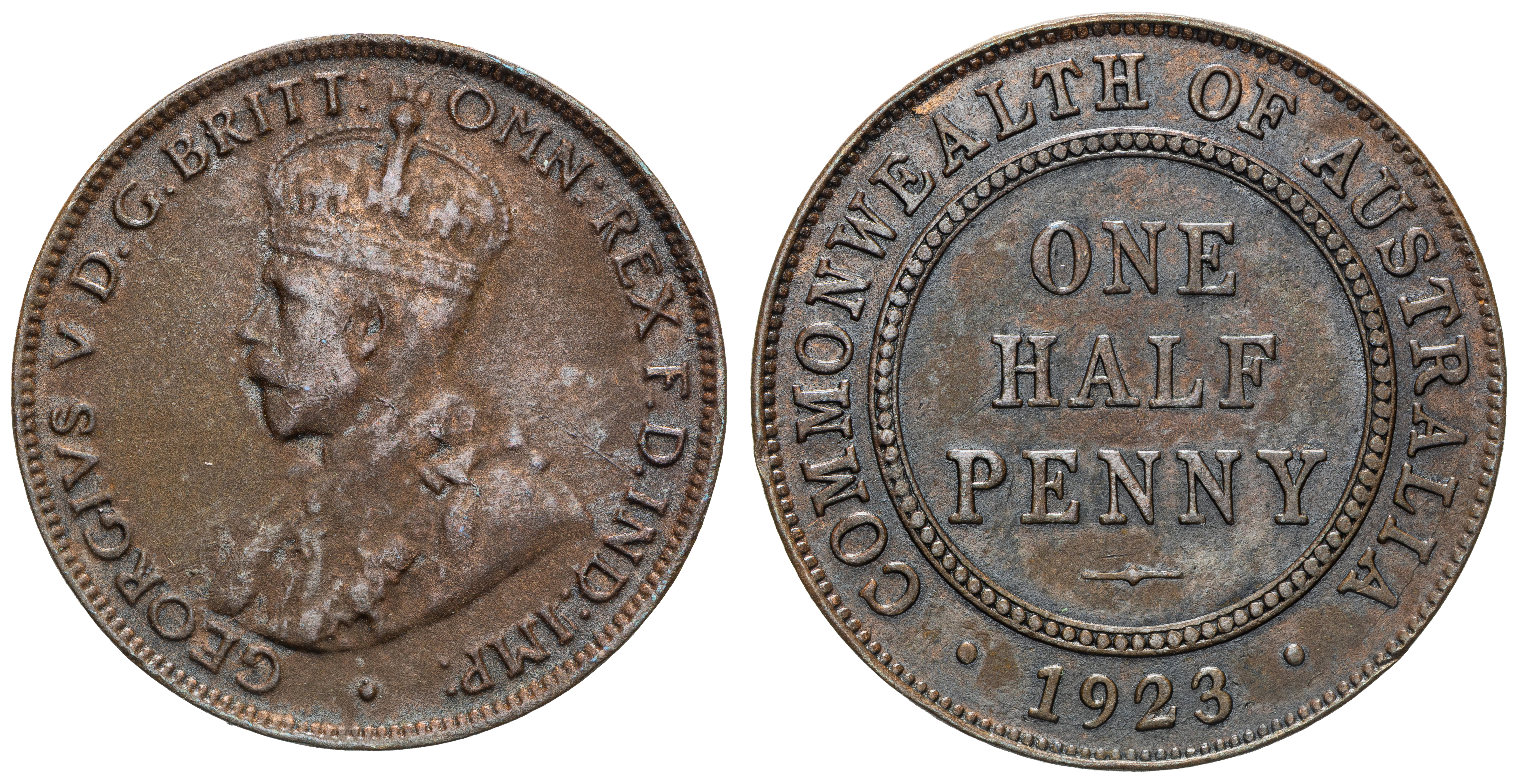 George V, Halfpenny, 1923, VF