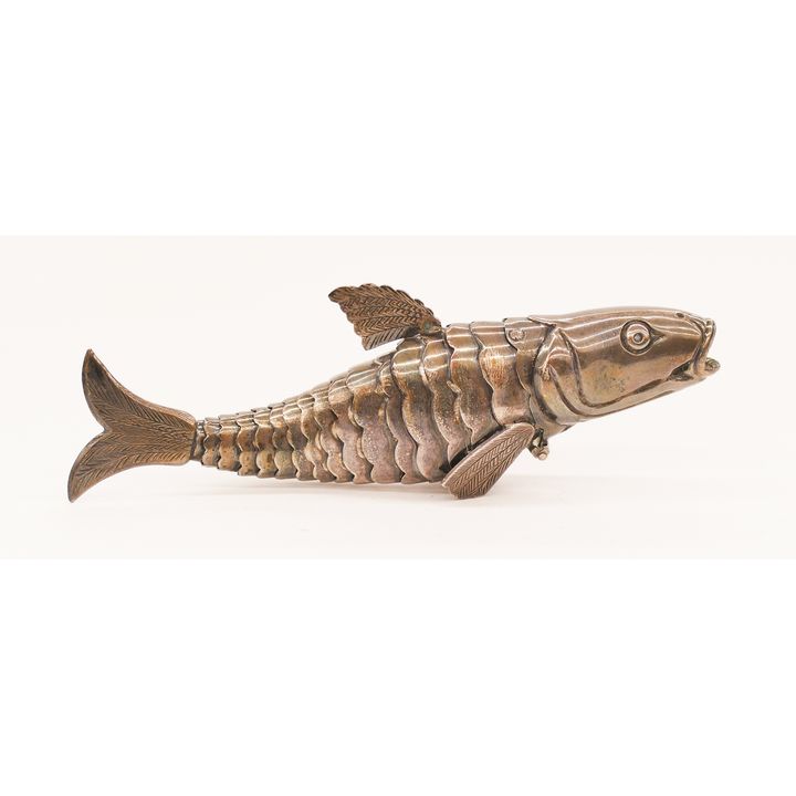 Victorian Silver Articulated Fish Figural Snuff Box