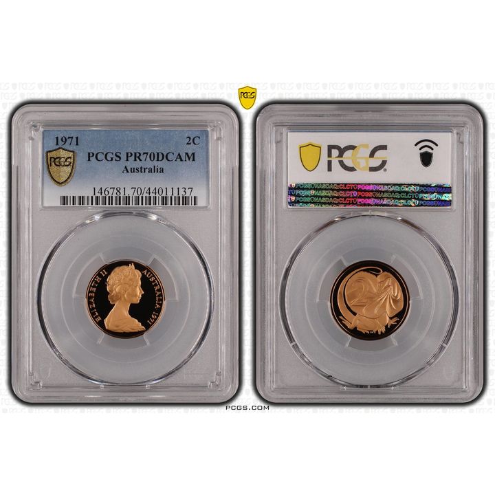 1971 Australia Two Cent, 2c Proof PCGS - PR70DCAM POP 2/0 -137