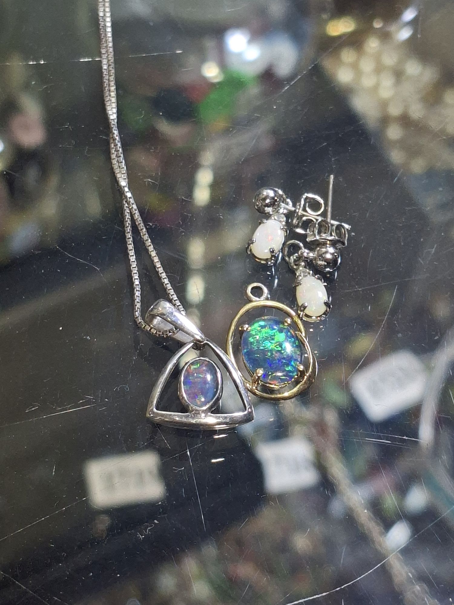 Pair Of Opal Earrings And Pendants