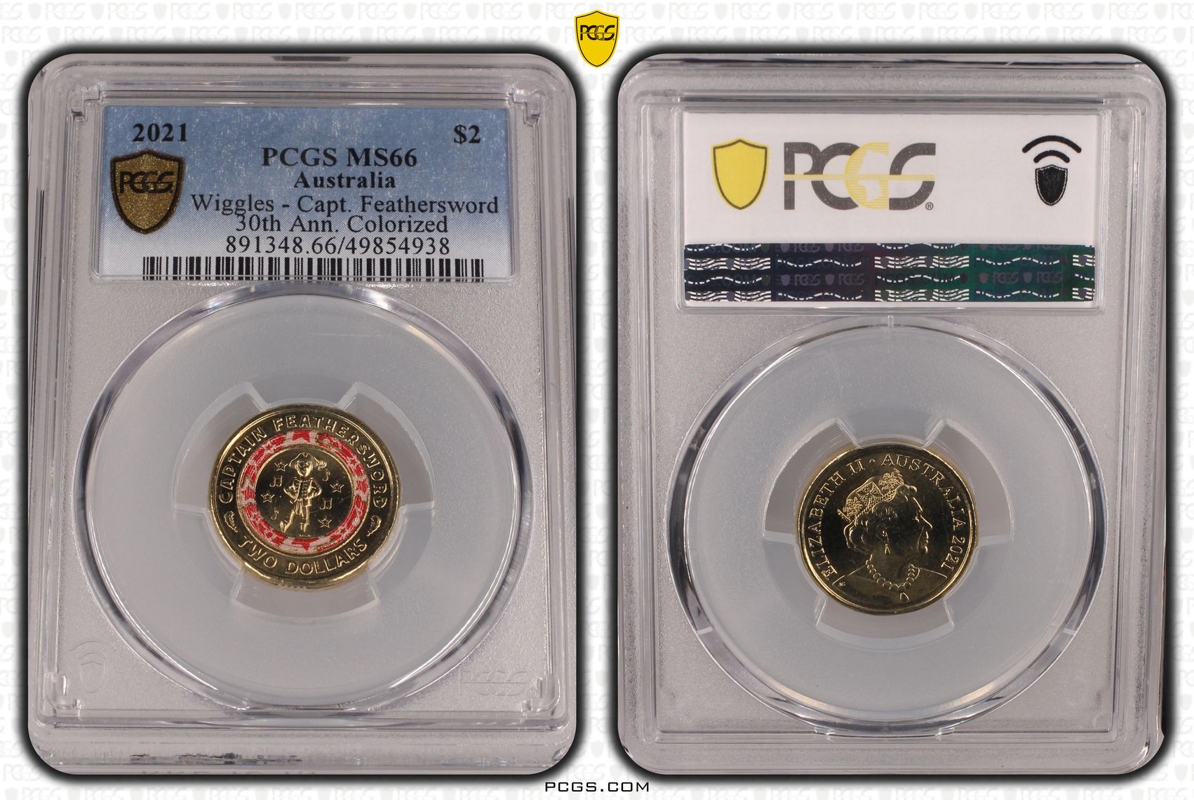 Wiggles - Capt. Feathersword , Two Dollar, 2021, PCGS MS66