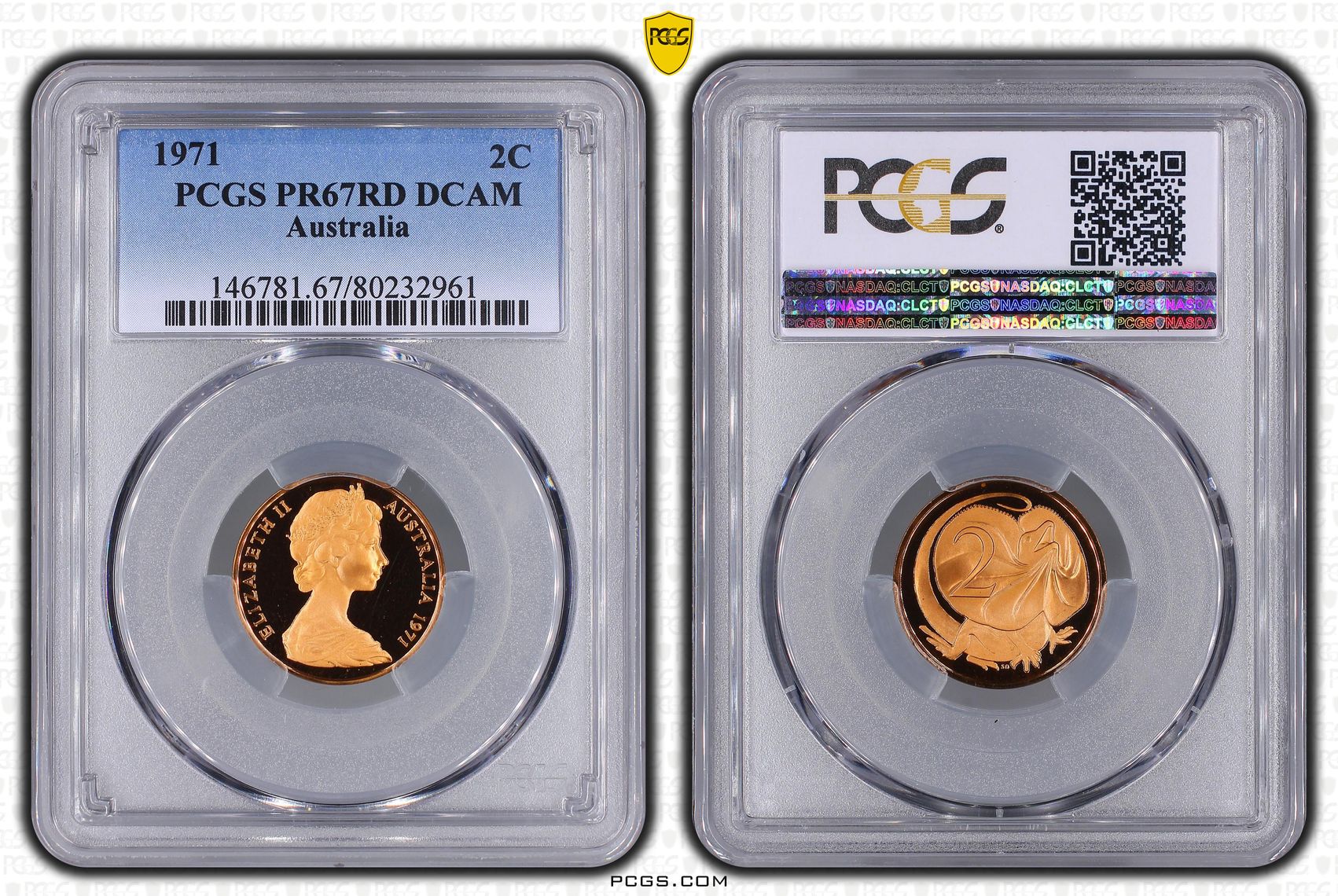 Elizabeth II, Two Cent, 1971, PCGS PR67DCAM