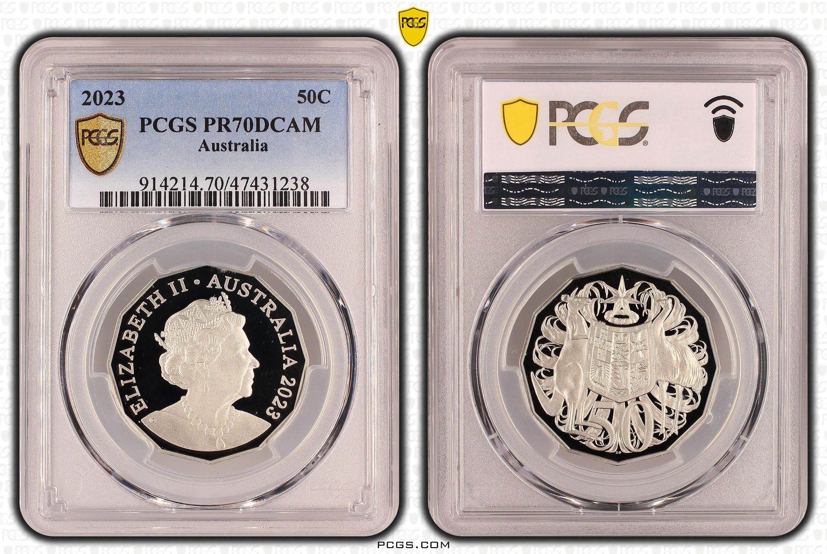 Elizabeth II, Fifty Cent, 2023, PCGS PR70DCAM
