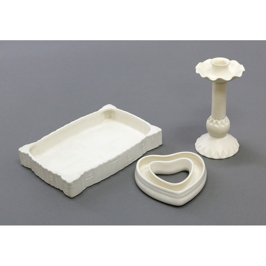 Crown Lynn Potteries, Selection of three white slip-cast ceramic pieces
