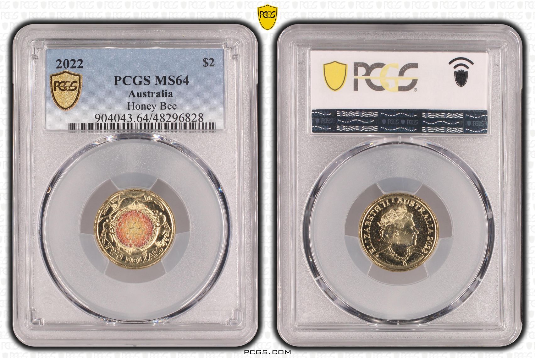 Honey Bee Colorized , Two Dollar, 2022, PCGS MS64
