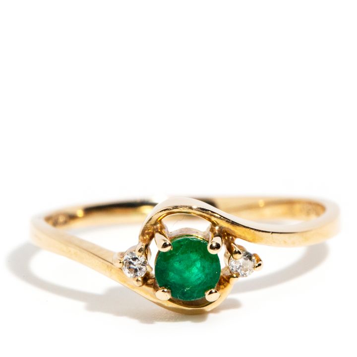 Emerald & Diamond 14 Carat Gold Ring