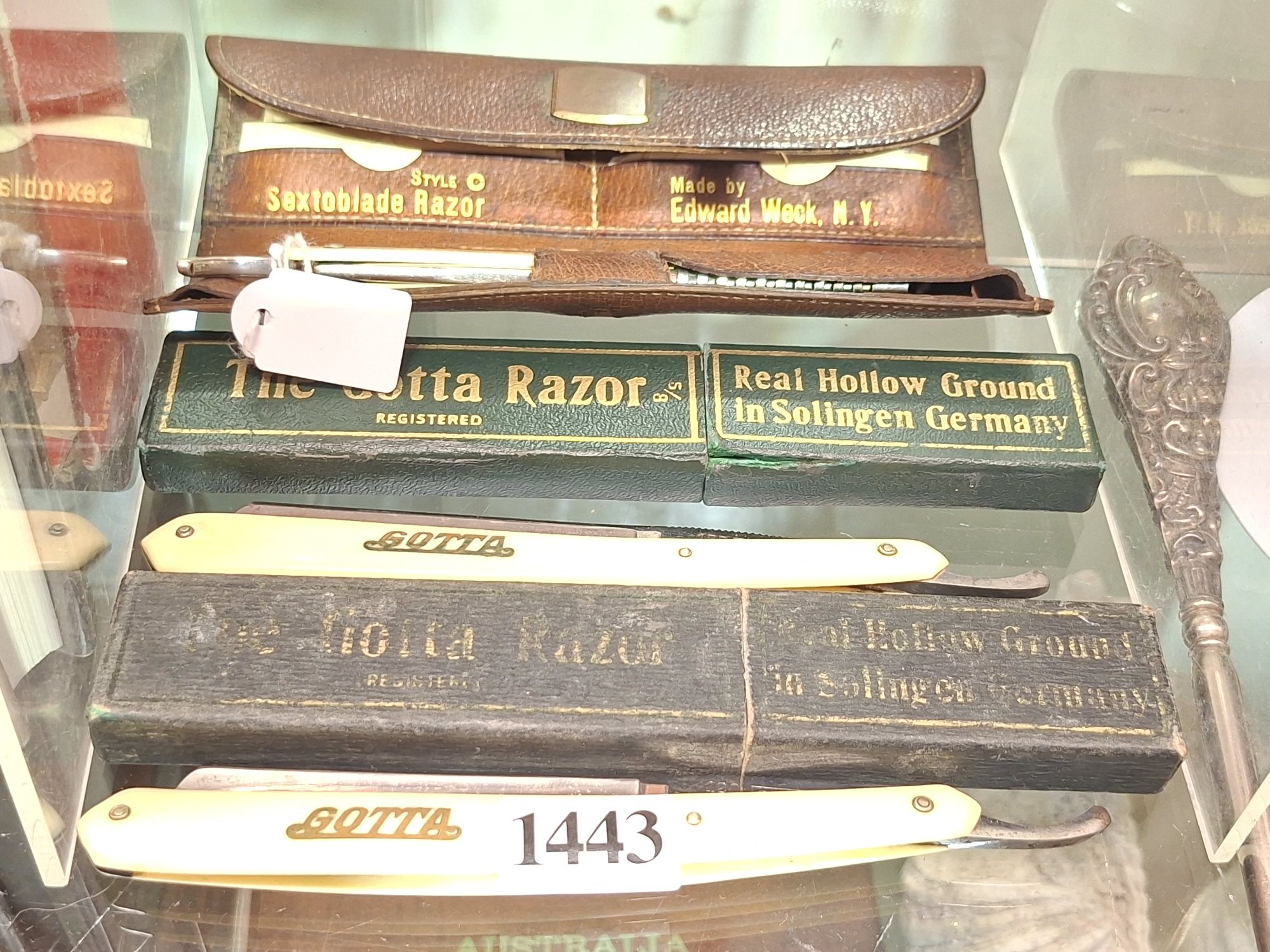 THREE CUT THROAT RAZORS IN CASES