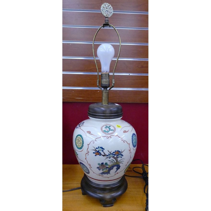 Japanese Covered Jar Table Lamp- 28''