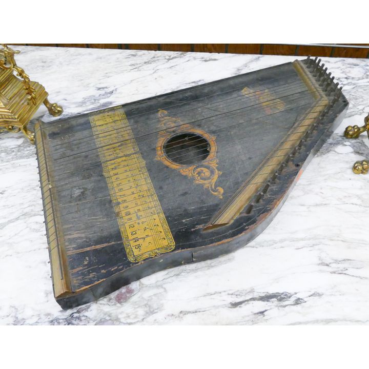 Antique Zither Lap Harp- AS IS- 20''