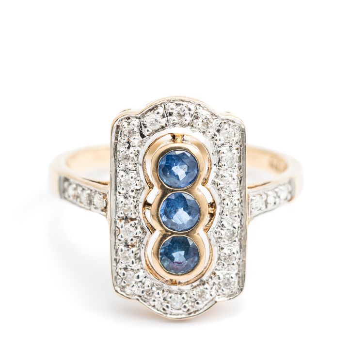 Sapphire & Diamond 9ct Gold Ring
