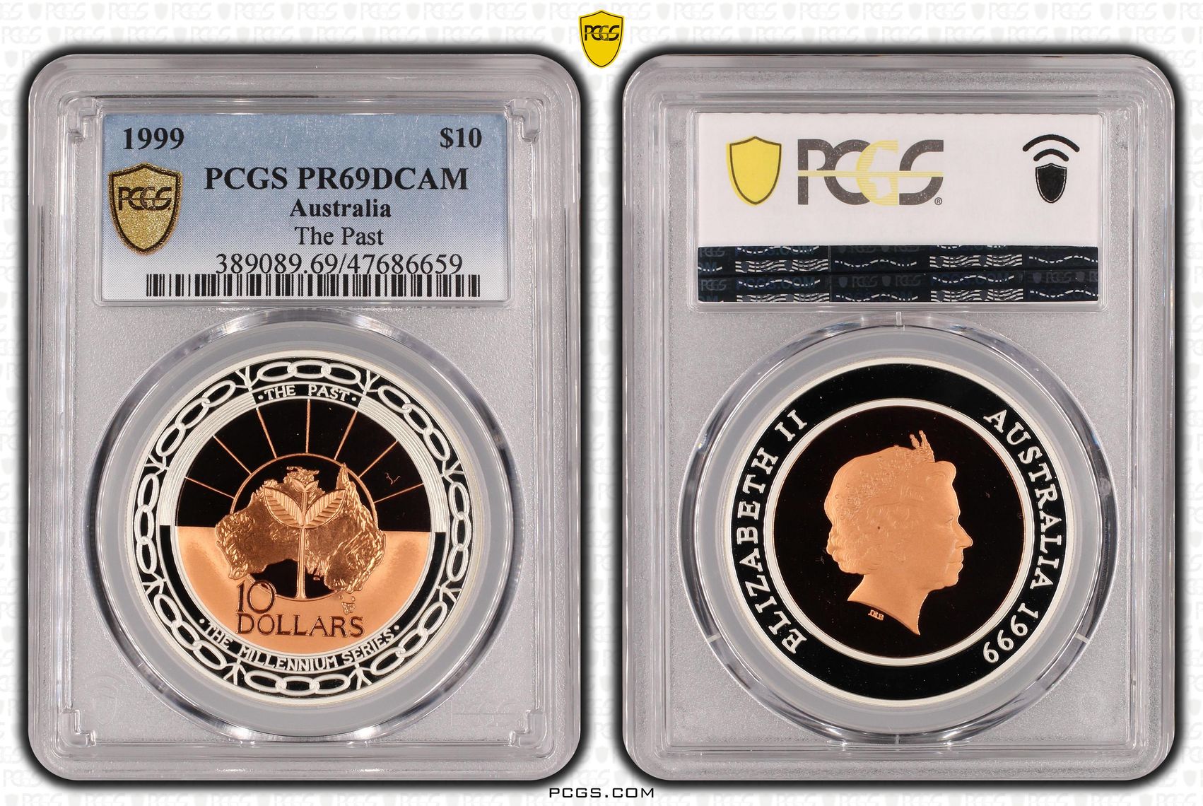 Elizabeth II, The Past, Ten Dollar, 1999, PCGS PR69DCAM